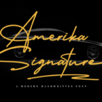 Amerika Signature Font - Featured Image