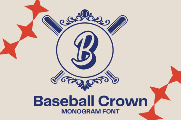 Baseball Crown Monogram Font - Featured Image