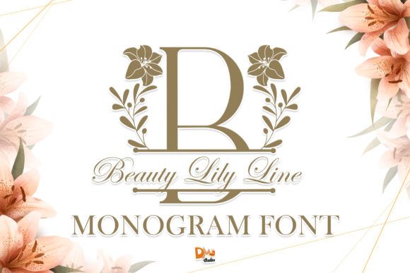 Beauty Lily Line Monogram Font - Featured Image