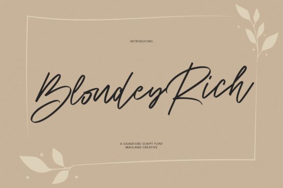 Blondey Rich Font - Featured Image