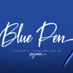 Blue Pen Script Font - Featured Image