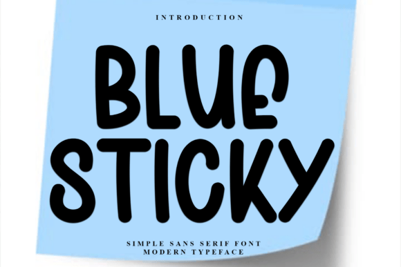 Blue Sticky Font - Featured Image