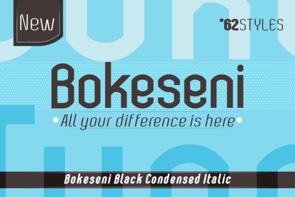 Bokeseni Black Condensed Italic Font - Featured Image