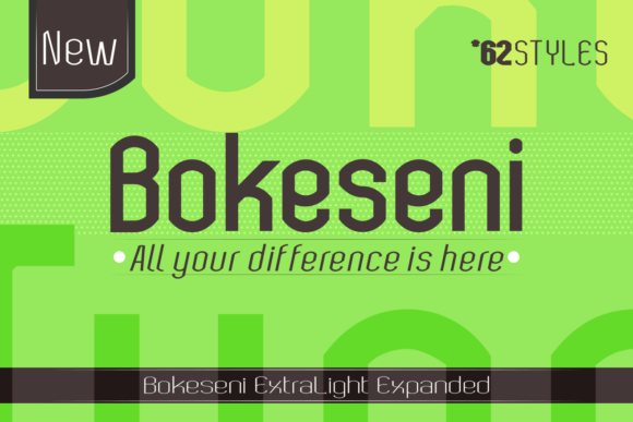 Bokeseni ExtraLight Expanded Font - Featured Image