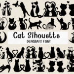 Cat Silhouette Font - Featured Image