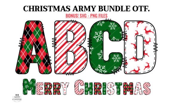 Christmas Army Bundle Font - Featured Image