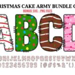 Christmas Cake Army Bundle Font - Featured Image