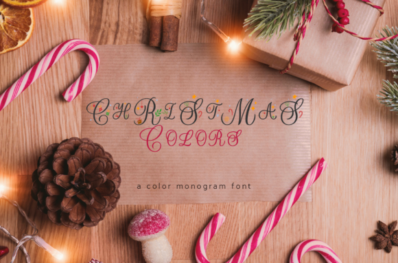 Christmas Colors Monogram Font - Featured Image