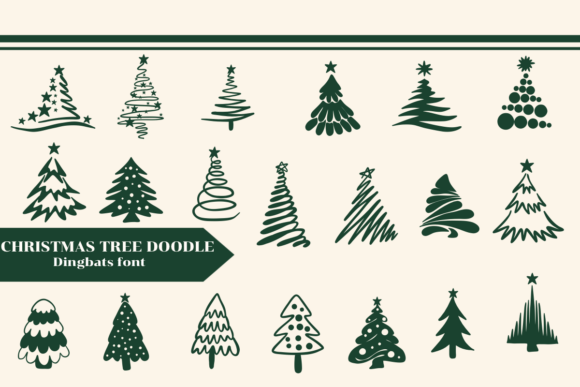Christmas Tree Doodle Font - Featured Image