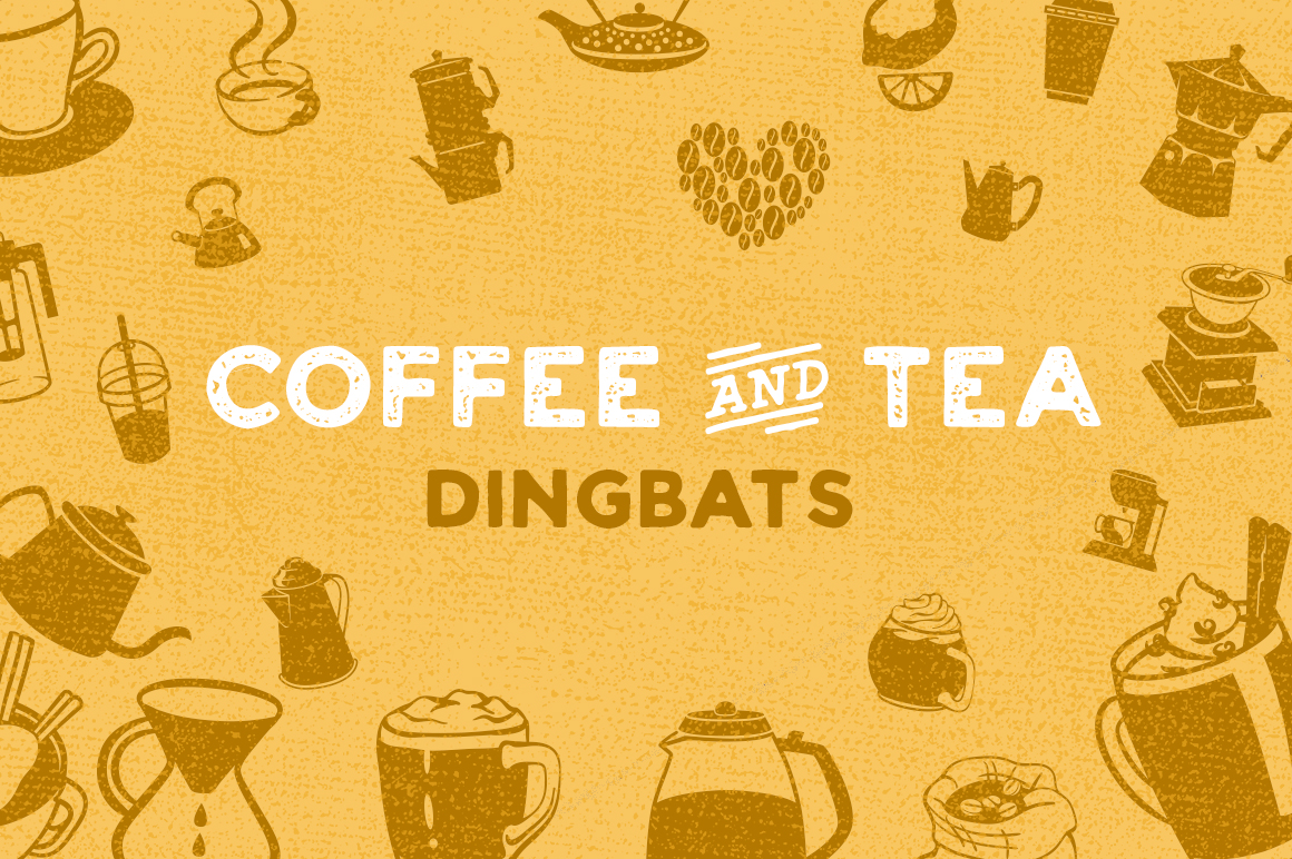 Coffee & Tea Dingbat Font - Featured Image
