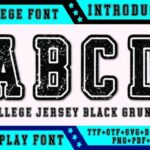 College Jersey Black Grunge Font - Featured Image