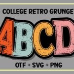 College Retro Grunge Font - Featured Image