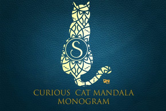 Curious Cat Mandala Monogram Font - Featured Image