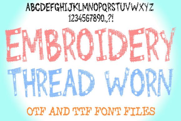 Embroidery Thread Worn Font - Featured Image