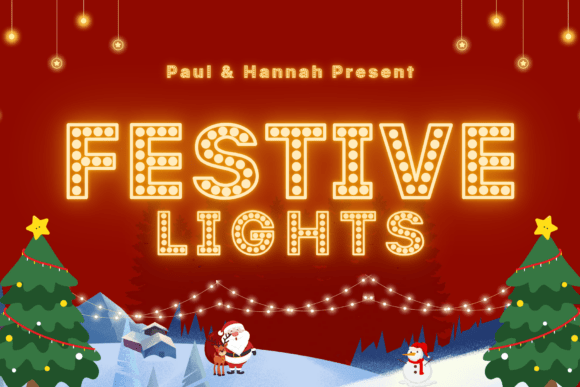 Festive Lights Font - Featured Image