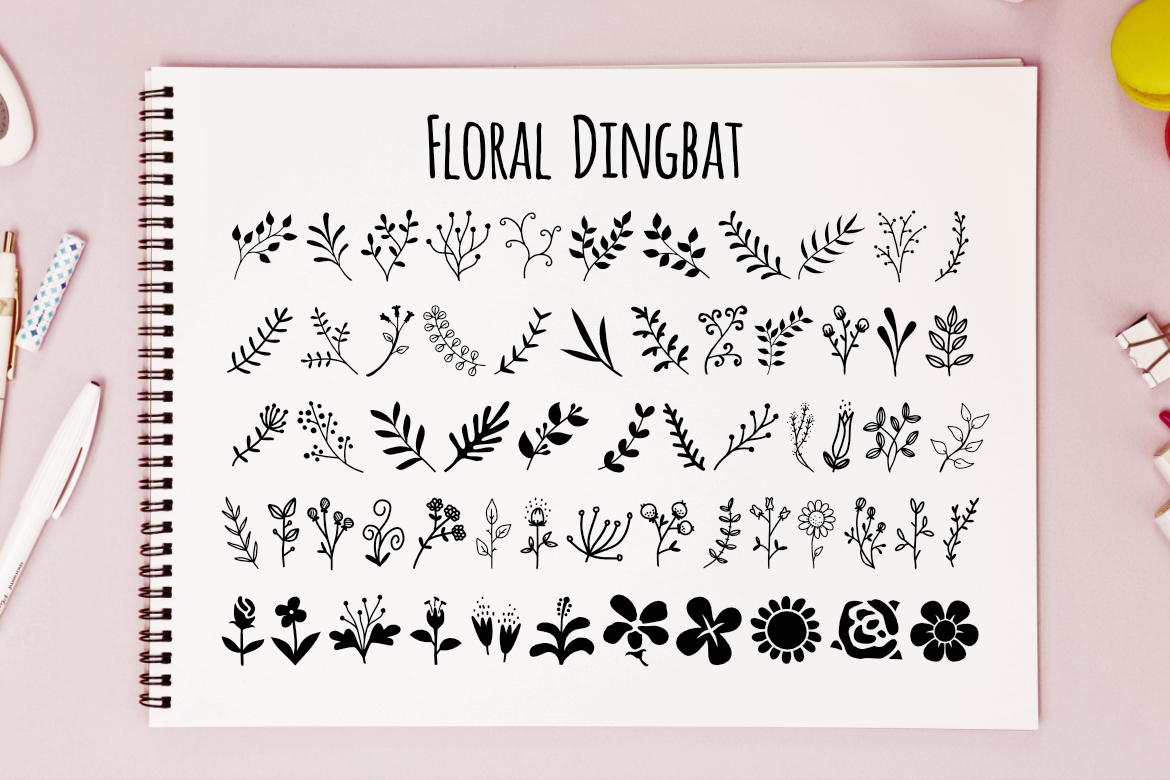 Floral Dingbat Font - Featured Image