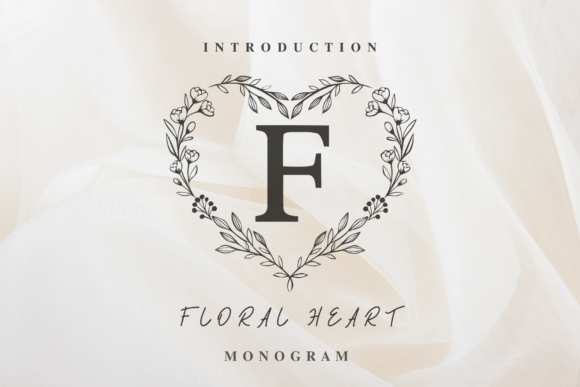 Floral Heart Monogram Font - Featured Image
