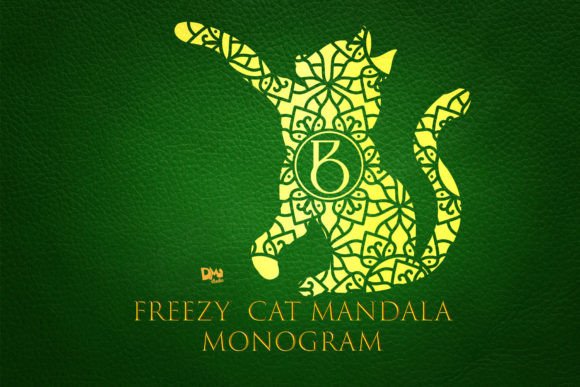 Freezy Cat Mandala Monogram Font - Featured Image
