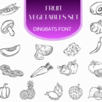 Fruit Vegetables Set Font - Featured Image