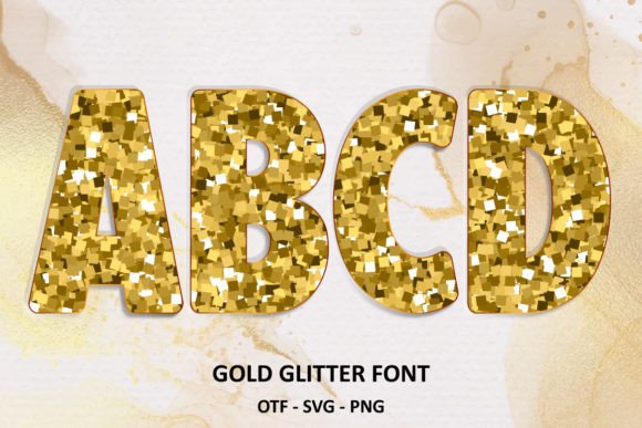 Gold Glitter Font - Featured Image