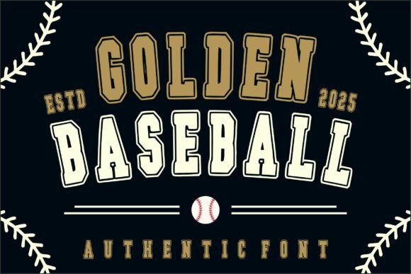 Golden Baseball Font - Featured Image