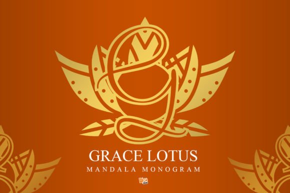 Grace Lotus Mandala Monogram Font - Featured Image