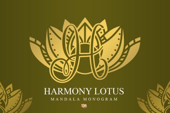 Harmony Lotus Mandala Monogram Font - Featured Image