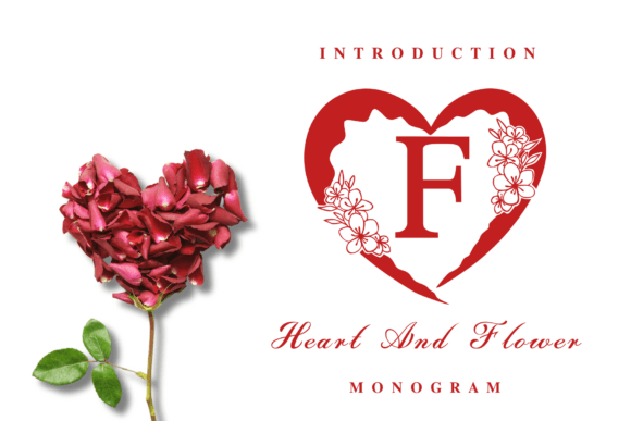 Heart and Flowers Monogram Font - Featured Image